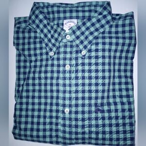 Men's Aqua Blue Navy Blue Shirt